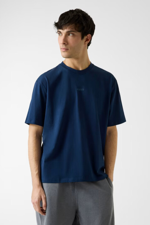 Erkek Giano Aktif Regular Fit T-Shirt - Mavi - Guess