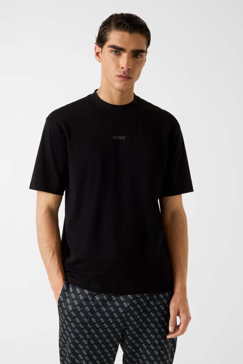 Erkek Giano Aktif Regular Fit T-Shirt - Siyah - Guess
