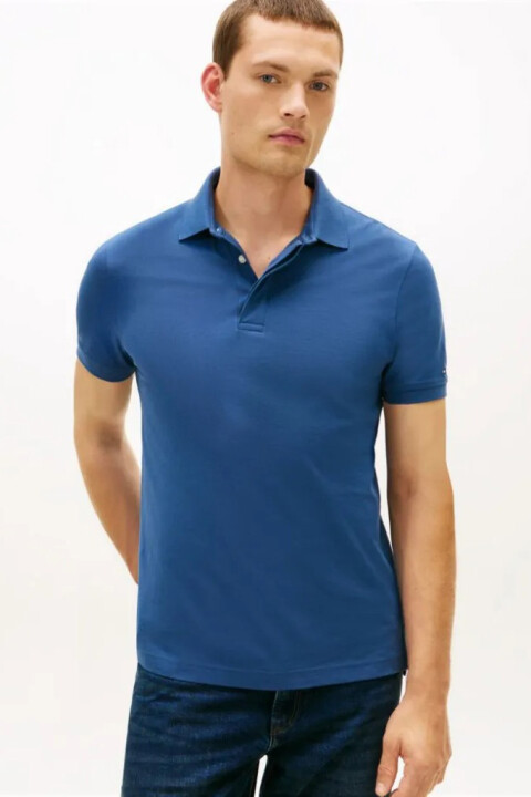 Erkek Gizli Patlı Regular Fit Polo T-Shirt - Mavi 