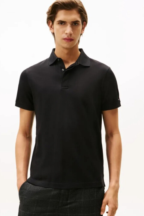 Erkek Gizli Patlı Regular Fit Polo T-Shirt - Siyah 