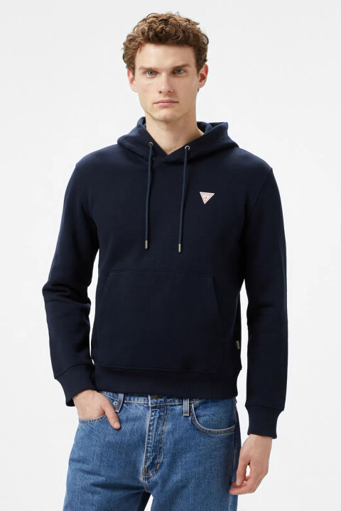 Erkek GJ HOOD SLIM MINI Kapüşonlu Sweatshirt - Lacivert - Guess
