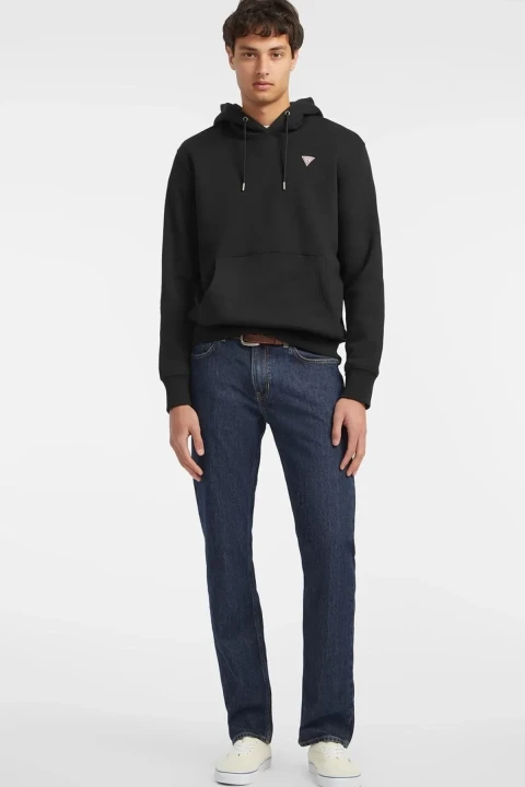 Erkek Gj Hood Slım Mını Kapüşonlu Sweatshirt - Siyah 