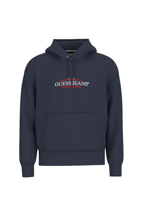 Erkek GJ Kapüşonlu Nakış Logolu Sweatshirt - Lacivert 