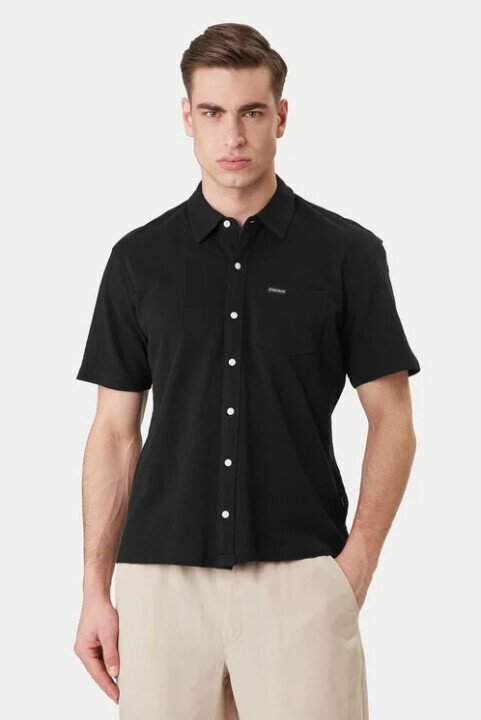 Erkek GJ Kısa Kollu Gömlek - Siyah - Guess