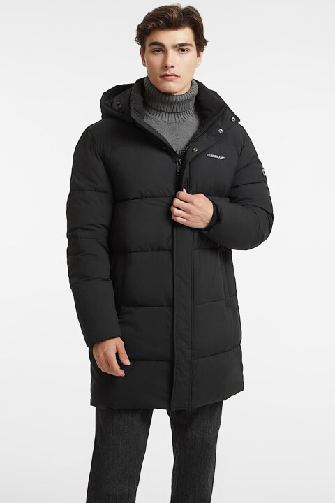 Erkek Gj Mıd Orta Boy Şişme Mont - Siyah - Guess