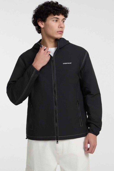 Erkek GJ Packable Windbrak Mont - Siyah 