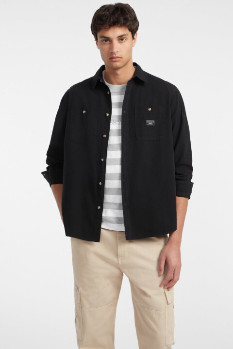 Erkek GJ Regular Fit Çift Cepli Gömlek - Siyah - Guess