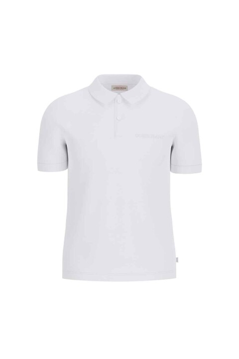 Erkek GJ SS Embro Logo Polo Yaka T-Shirt - Beyaz 