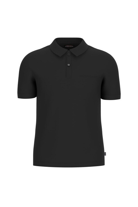Erkek Gj SS Embro Logo Polo Yaka T-Shirt - Siyah 
