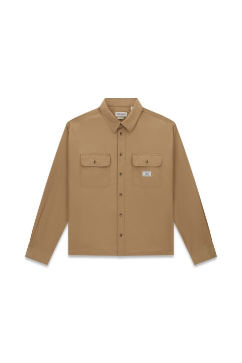 Erkek GJ Twill Comfort Fit Gömlek - Kahverengi - Guess