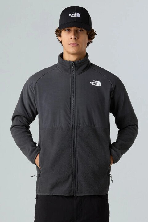 Erkek Glacier Heavyweight Full Zip Fermuarlı Hırka - Koyu Gri - The North Face