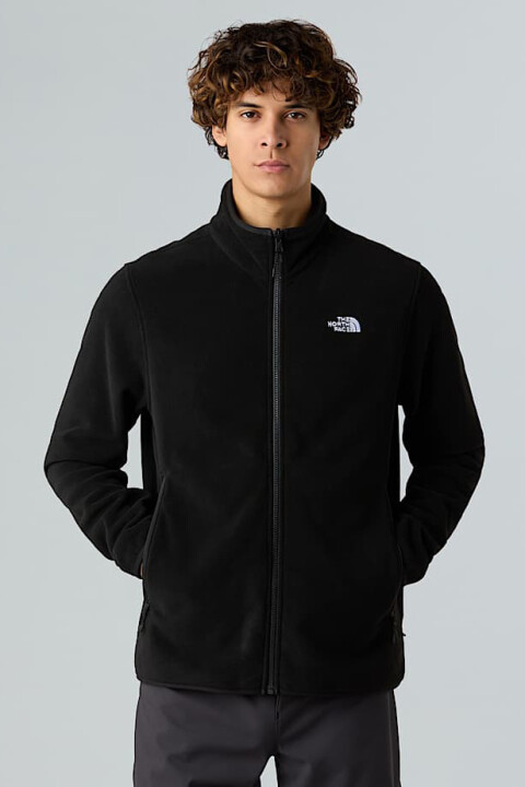 Erkek Glacier Tam Boy Fermuarlı Polar Mont - Siyah - The North Face