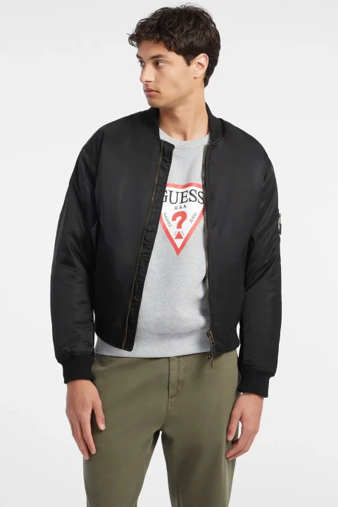 Erkek Guess Jeans Bomber Ceket - Siyah 