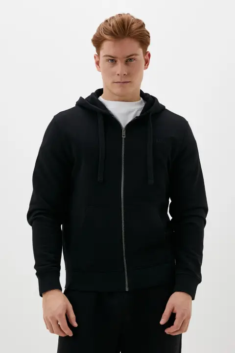 Erkek Guess Kapüşonlu Fermuarlı Sweatshirt - Siyah - Guess