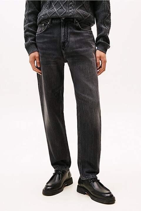 Erkek Harlem Daralan Paça Eskitme Görünümlü Jean Pantolon - Gri - Tommy Hilfiger