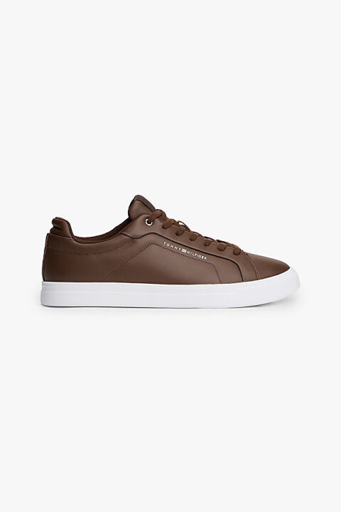 Erkek Icon Court Light Nappa Deri Sneaker - Kahverengi - Tommy Hilfiger