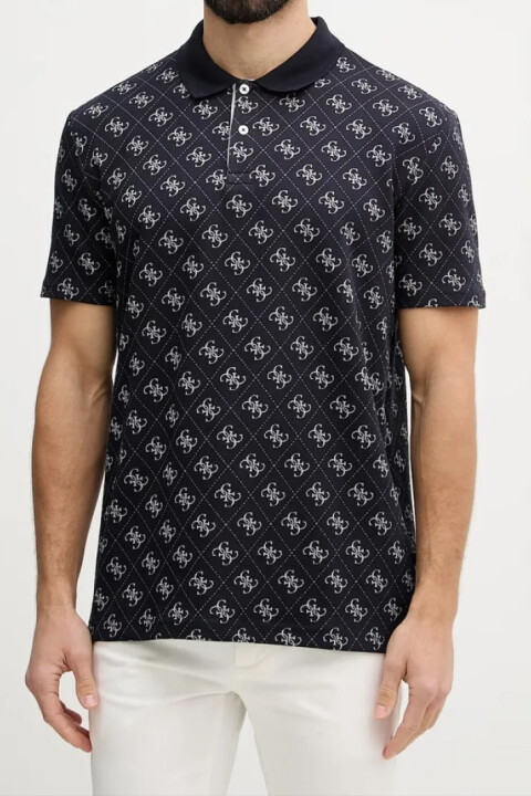 Erkek Jacquard Regular Fit Polo T-Shirt - Lacivert - Guess