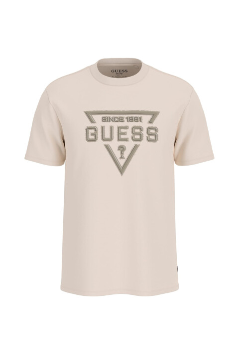 Erkek Jersey Slim Fit T-Shirt - Beyaz - Guess