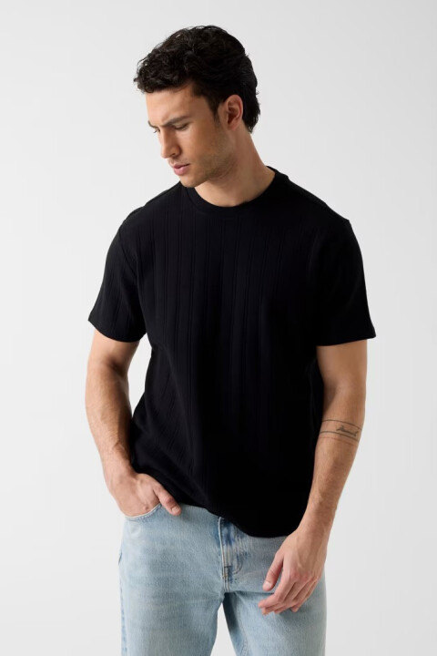 Erkek Jersey T-Shirt - Siyah - Guess