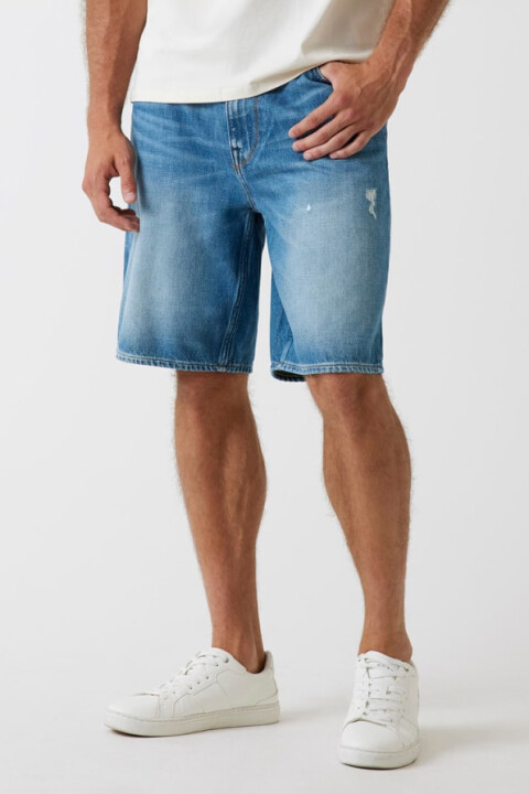 Erkek Jett Relaxed Fit Denim Şort - Mavi - Guess