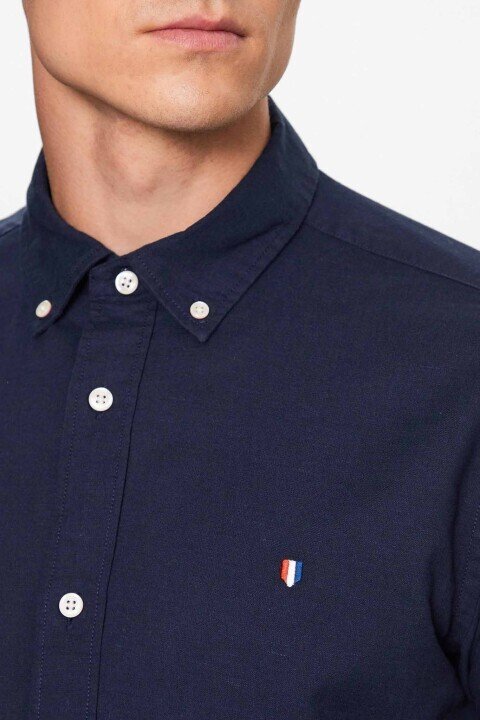 Erkek JPRBLUSUMMER SHIELD SHIRT S/S LN Gömlek-Lacivert - JACK & JONES