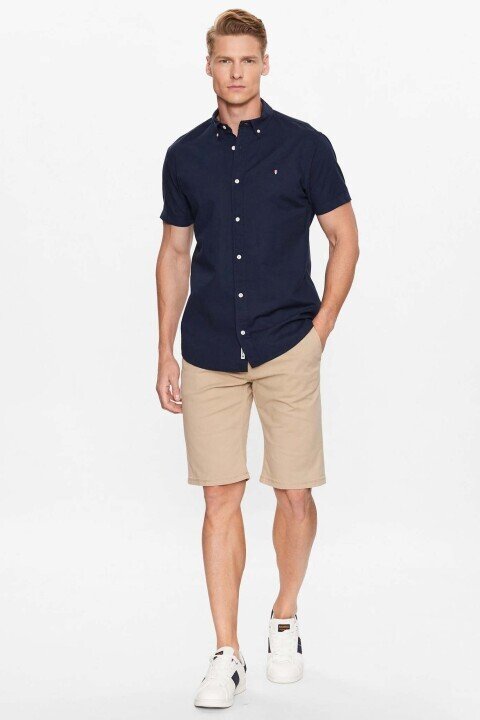 Erkek JPRBLUSUMMER SHIELD SHIRT S/S LN Gömlek-Lacivert 