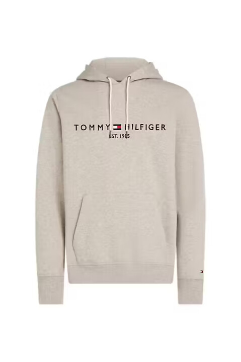 Erkek Kapüşonlu Logo Baskılı Sweatshirt - Gri 