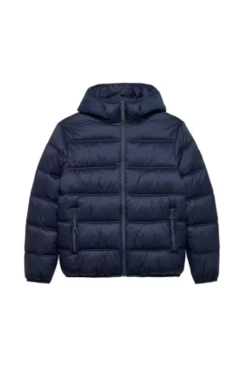 Erkek Kapüşonlu Şişme Mont - Lacivert 