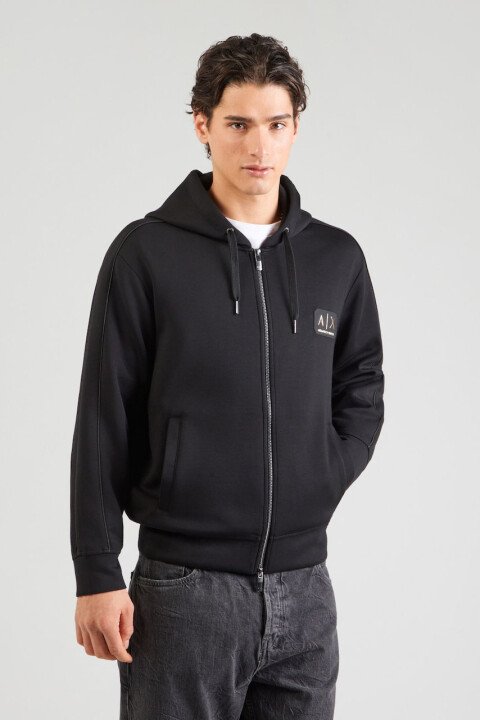 Erkek Kapüşonlu Sweatshirt - Siyah - Armani Exchange