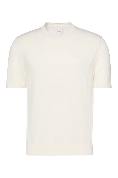 Erkek Kısa Kollu Supima Pamuklu T-Shirt - Ekru - Calvin Klein
