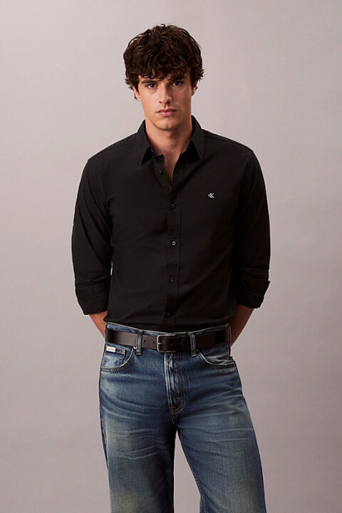 Erkek Klasik Oxford Gömlek - Siyah - Calvin Klein