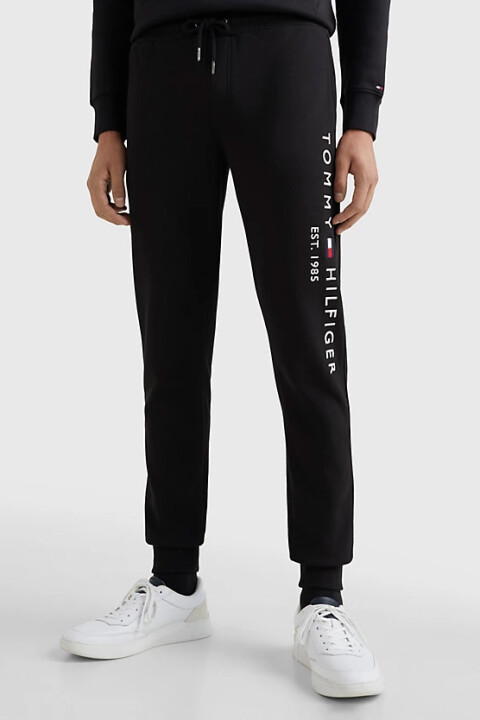 Erkek Logo Nakışlı Jogger Pantolon - Siyah 