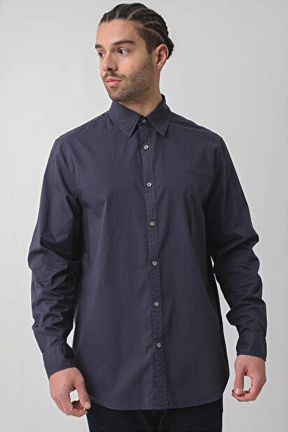 Erkek Logolu Gömlek - Lacivert - Guess
