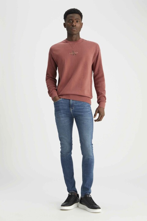 Erkek Logolu Kazak - Mor 