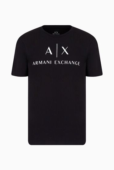 Erkek Logolu Normal Kesim T-Shirt - Siyah - Armani Exchange
