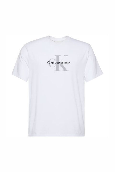 Erkek Logolu Slim Fit Kısa Kollu Pamuklu T-Shirt - Beyaz 