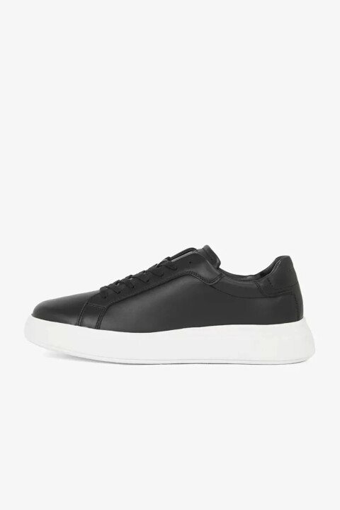 Erkek Low Top Lace Up Lth Sneaker Ayakkabı - Siyah 