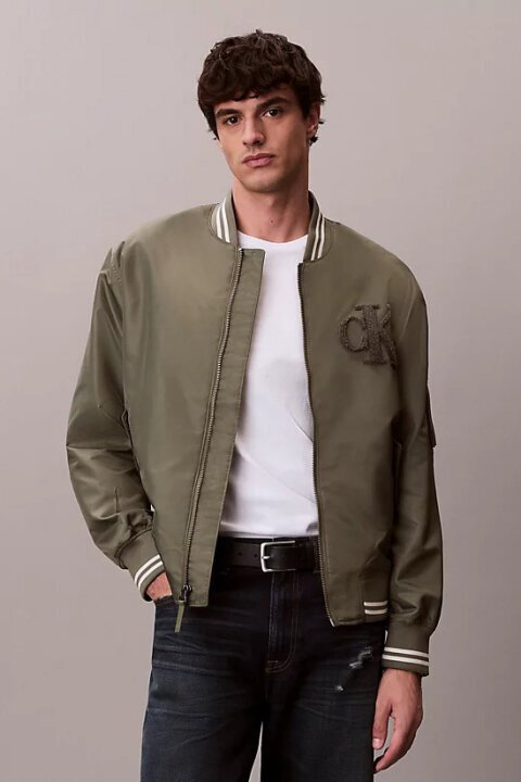 Erkek Ls Jeans Tıpped Hero Bomber Ceket - Haki 