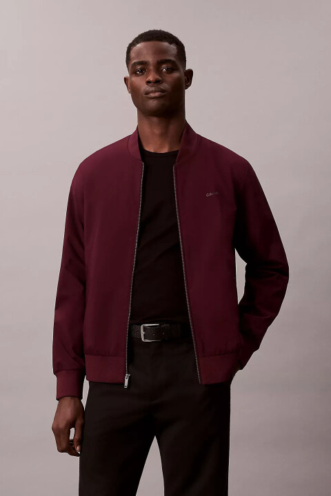 Erkek LS Matte Bomber Ceket - Bordo - Calvin Klein