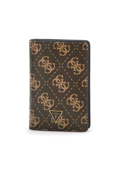Erkek Madrid Flat Card Hol Cüzdan - Kahverengi - Guess