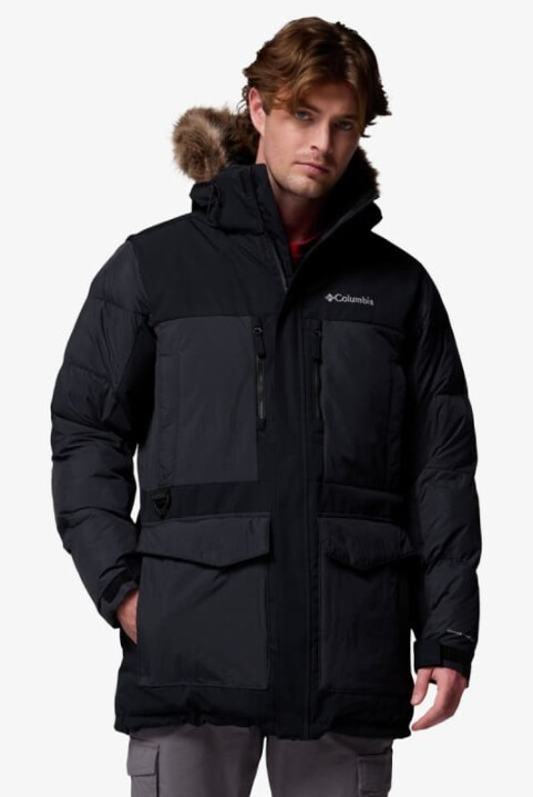 Erkek Marquam Peak Fusion II Tam Kalıp Kürklü Kapüşonlu Parka - Siyah - Columbia