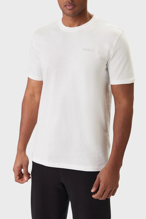 Erkek Marzio Aktif Regular Fit T-Shirt - Beyaz - Guess