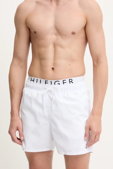 Erkek Medıum Drawstring Yüzme Şortu - Beyaz 