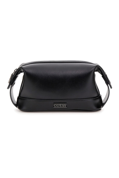 Erkek Metal Logolu Çift Kulplu El Çantası - Siyah - Guess