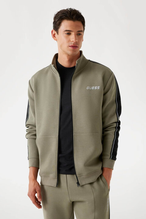 Erkek Mickey Full Fermuarlı Sweatshirt - Yeşil 