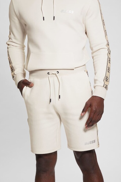 Erkek Mickey Yan Logo Şort - Beyaz 