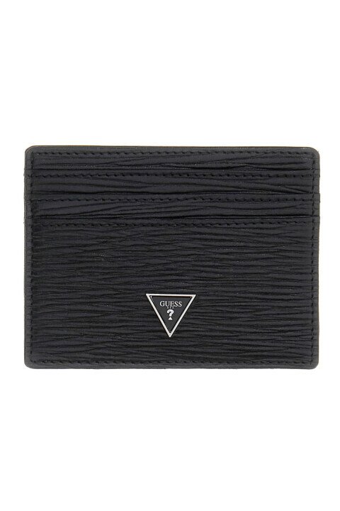 Erkek Milano Deri Kartlık - Siyah - Guess