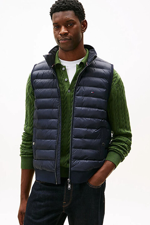 Erkek Mix Media Dolgulu Yelek - Lacivert - Tommy Hilfiger