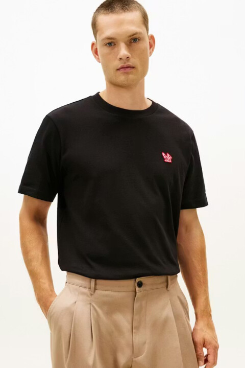 Erkek Modern Yarış Armalı T-Shirt - Siyah 