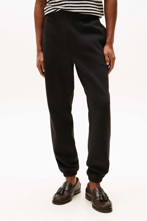 Erkek Monogram İşlemeli Eşofman Altı - Siyah - Tommy Hilfiger